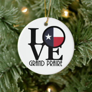 LIEBE Grand Prairie Texas Keramik Ornament