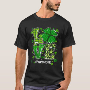 Liebe Grandad Green Kariert Leopard St Patrick's D T-Shirt