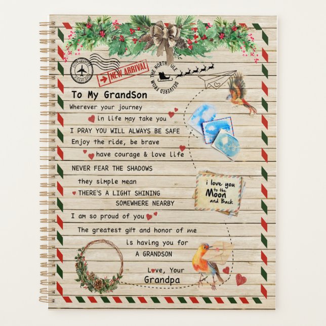 Liebe Grandson|Brief an meinen Enkel Ich bin stolz Planer (Vorderseite)