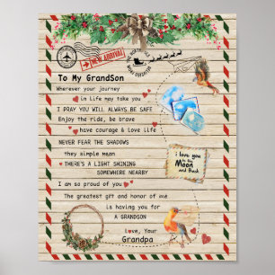 Liebe Grandson Brief an meinen Enkel Ich bin stolz Poster