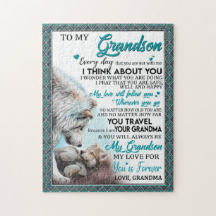 Liebe Grandson Brief an meinen Enkel von Oma Puzzle