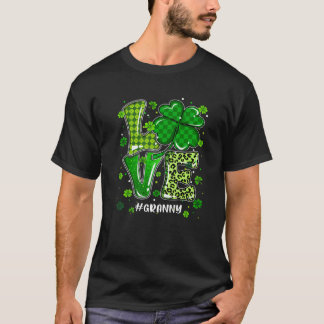 Liebe Granny Green Kariert Leopard St Patrick's Da T-Shirt