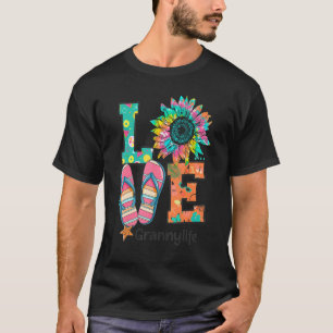 Liebe Granny Life Flip Flops Hippie Sonnenblume So T-Shirt