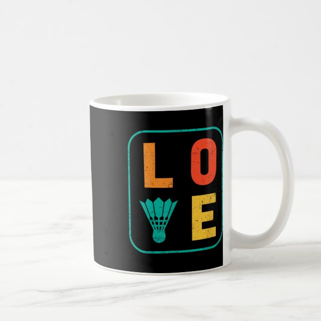Liebe Graphic Dminton Player Shuttle Player Sports Kaffeetasse (Rechts)