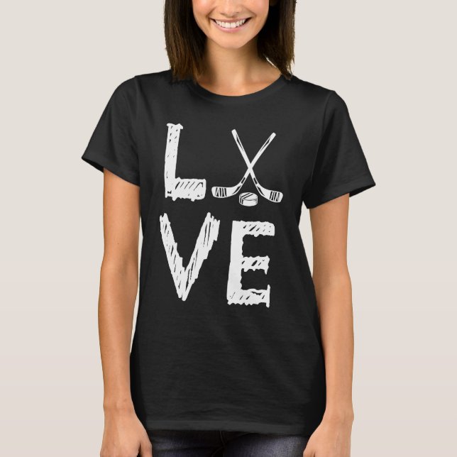 Liebe Graphic Hockey Player Hockey Hockey Hockey S T-Shirt (Vorderseite)