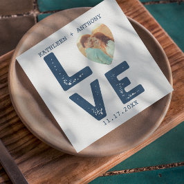 LIEBE Graphic Minimalistische Schreibmaschine Foto Serviette