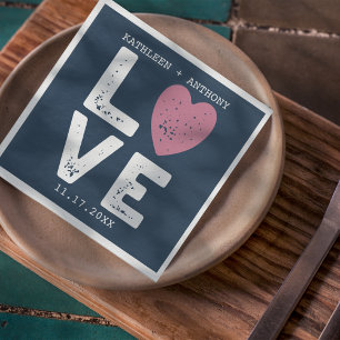 LIEBE Graphic Minimalistische Schreibmaschine Schr Serviette