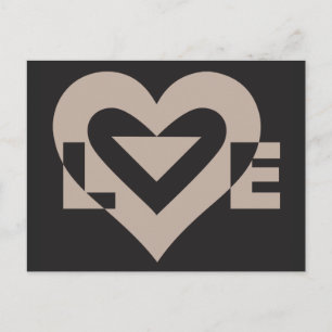 Liebe Grau auf Schwarz Postkarte