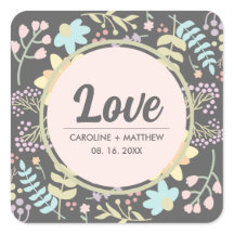 Liebe. Graue Rosa Moderne Blumenhochzeit