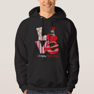 Liebe Gray Miniature Schnauzer Hund mit Hut Valent Hoodie