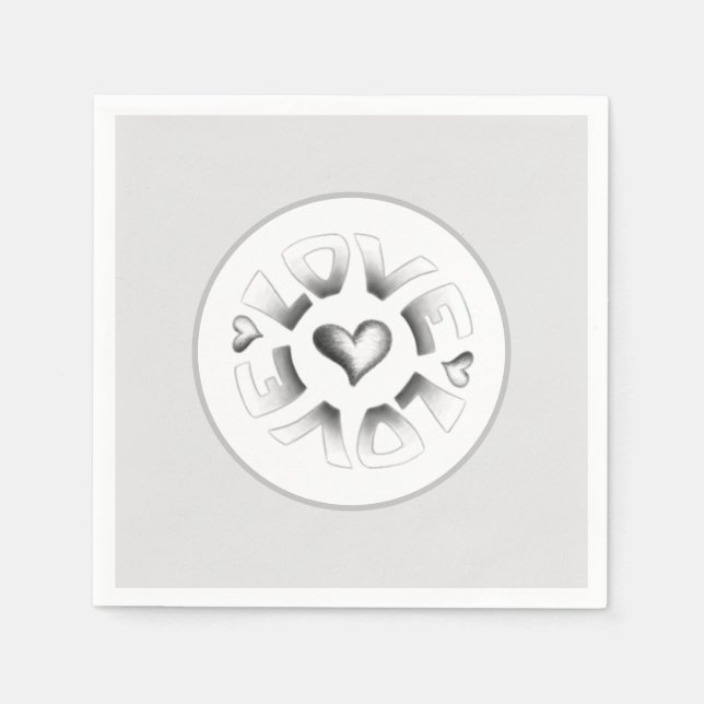 Liebe Gray Serviette (Vorderseite)