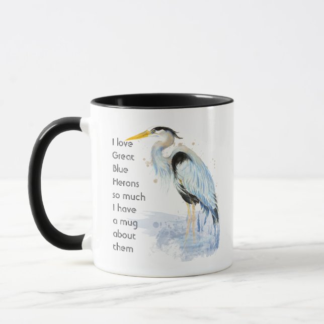 Liebe Great Blue Herons so viel Spaß Zitat Tasse (Links)