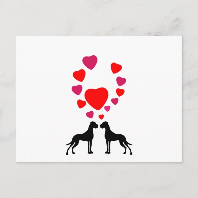 Liebe Great Dane Couple Postkarte (Vorderseite)