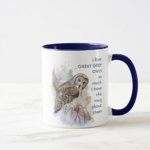 Liebe GREAT GRAY OWLS so viel Spaß Zitat Tasse