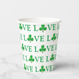 Liebe Green Clover Kleeblatt Muster modern niedlic Pappbecher