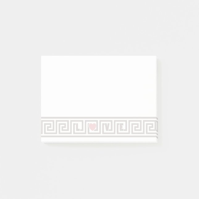 Liebe griechischer Schlüssel Post-it Klebezettel (Vorderseite)