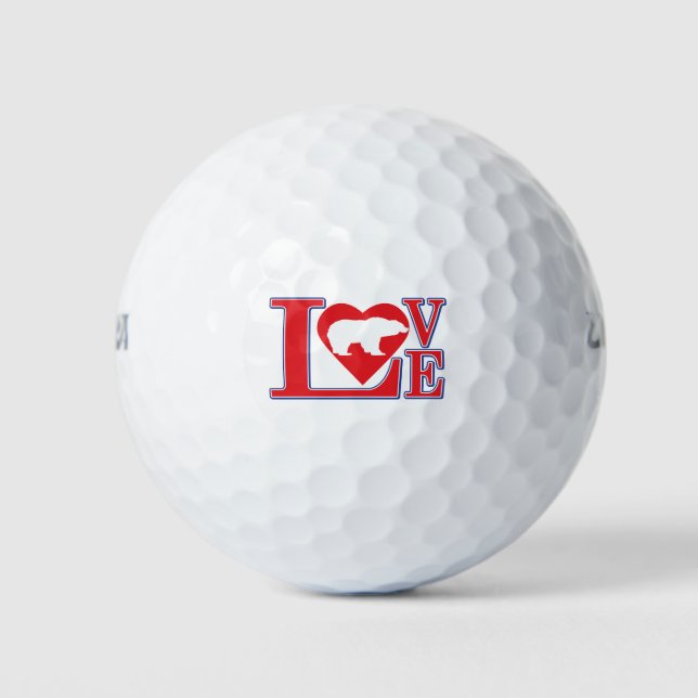 Liebe Grizzly Golfball (Vorderseite)