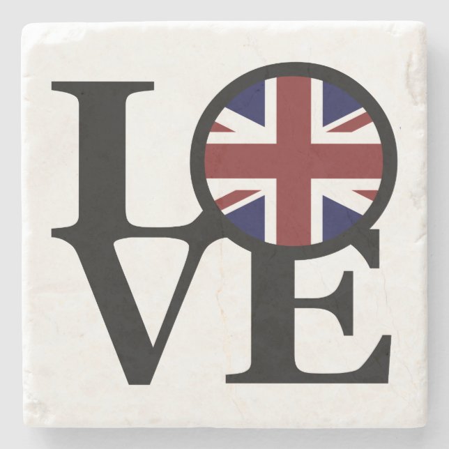 LIEBE Großbritannien Steinuntersetzer (Vorderseite)