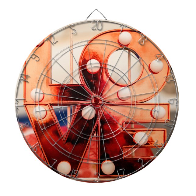 LIEBE (Große rote Schrift) Dartscheibe (vorne)