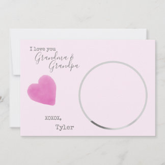 Liebe Großeltern Foto Rosa Herzwale Feiertagskarte