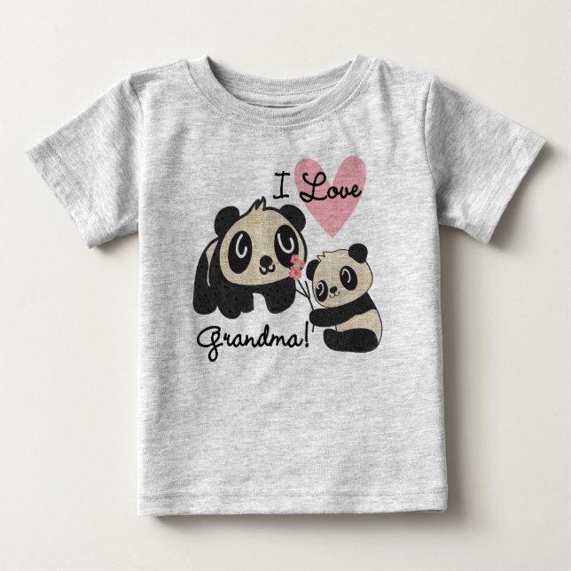 Liebe-Großmutter der Panda-Bärn-I Baby T-shirt (Vorderseite)