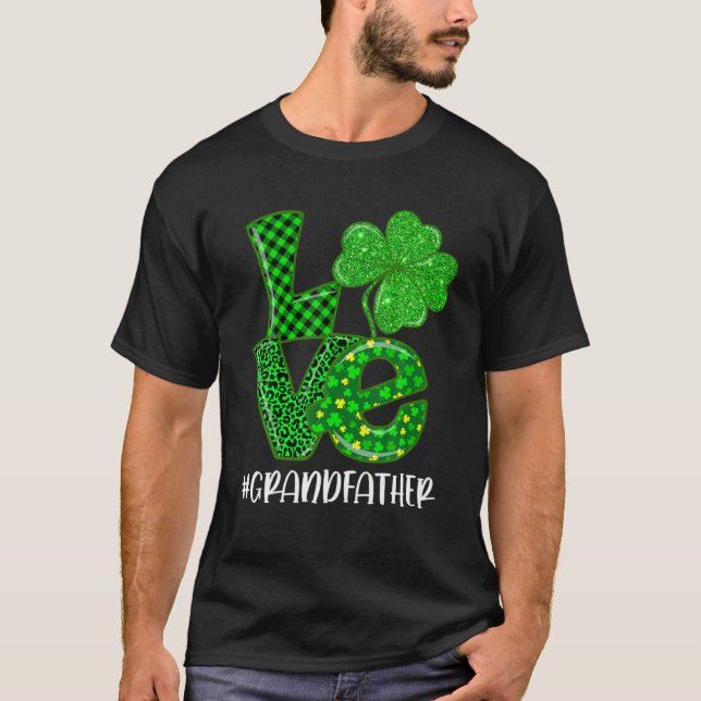 Liebe Großvater St Patrick's Green Kariert Leopard T-Shirt (Vorderseite)
