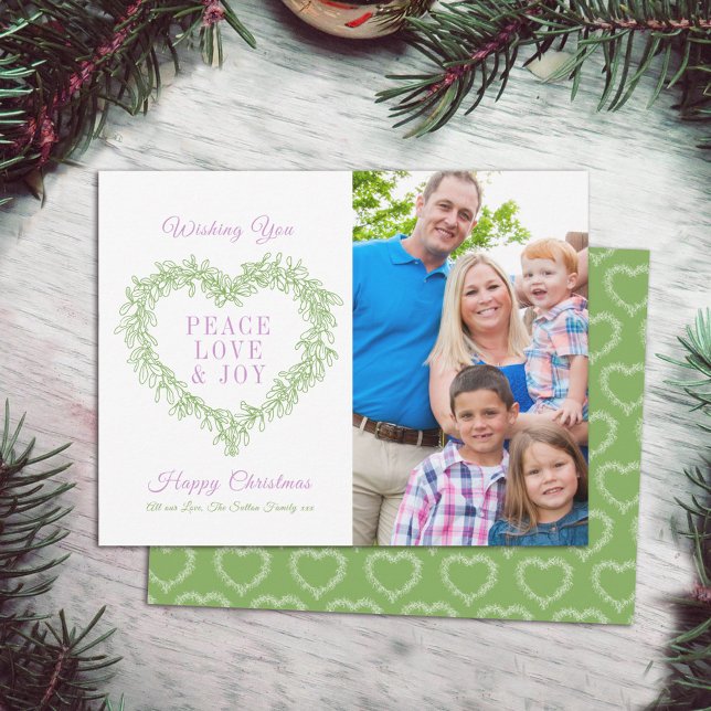 Liebe grün lila Mistelherz Foto Weihnachten (Von Creator hochgeladen)