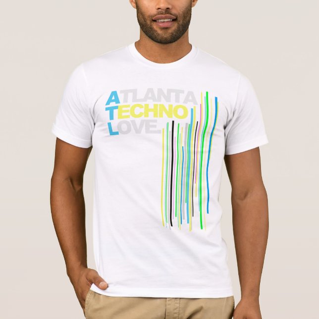 Liebe-(grüner) Männer Atlantas Techno T-Shirt (Vorderseite)