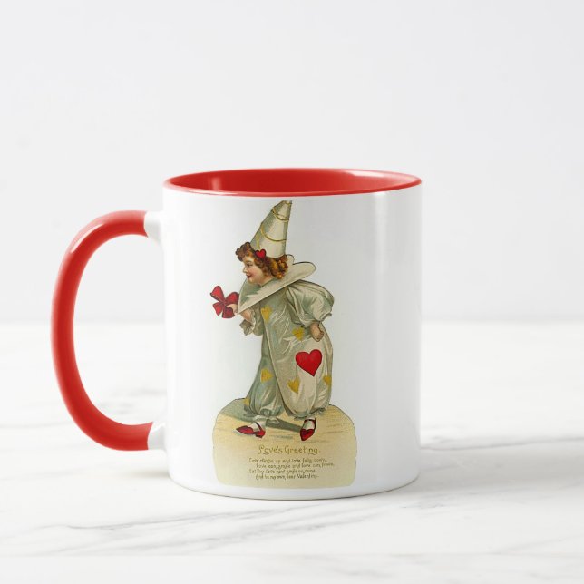 Liebe Grüße - Vintage valentinische Tasse (Links)