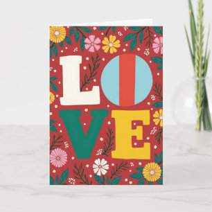 Liebe Grußkarte mit Blumenmotiv Karte