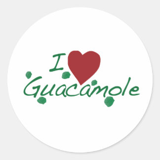 Liebe guacamole runder aufkleber