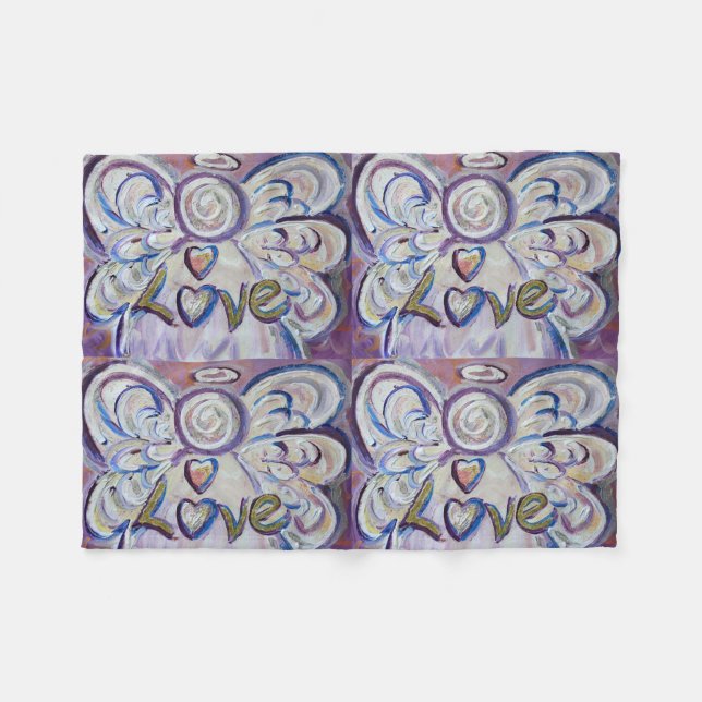 Liebe Guardian Angel Art Custom Fleece Blanket (Vorderseite (Horizontal))
