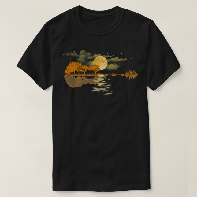 Liebe Guitar Lake Reflections Lugano Unexpected Cl T-Shirt (Design vorne)