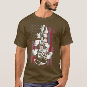 Liebe Guitar Patriotic Guitarist Premium T-Shirt