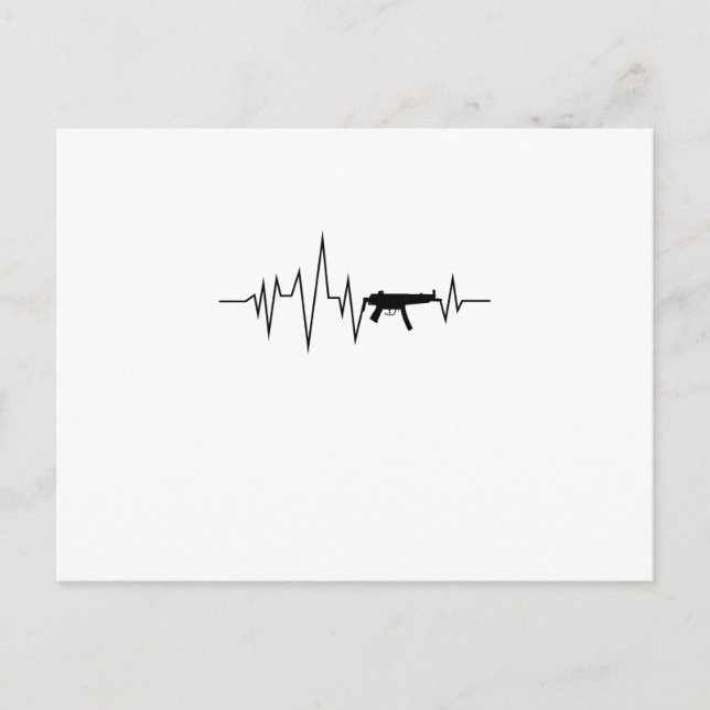Liebe Gun Heartbeat Coole Geschenke Postkarte (Vorderseite)