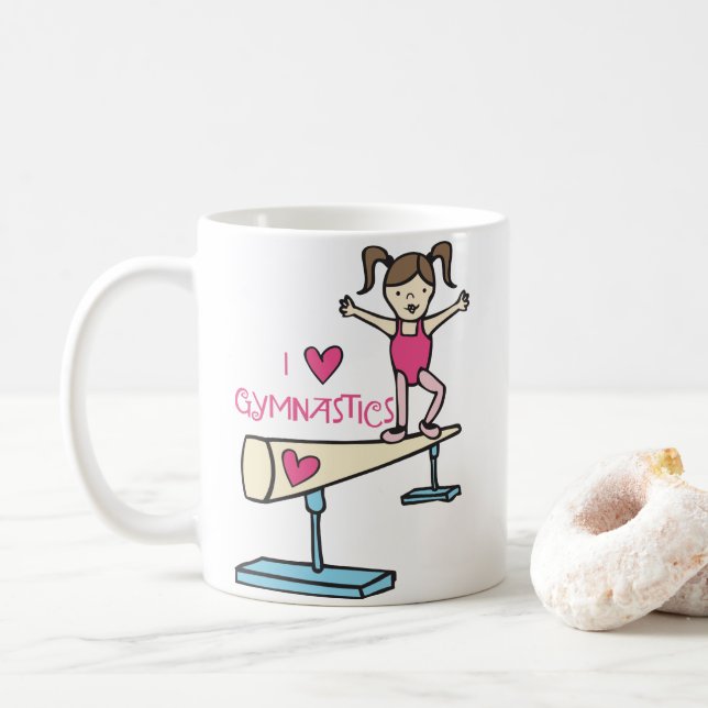 Liebe Gymnastik Kaffeetasse (Mit Donut)