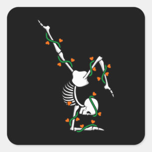 Liebe Gymnastik Skelett Gymnastik Gymnastik Lover  Quadratischer Aufkleber