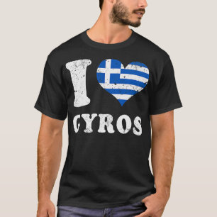 Liebe Gyros Griechische Lebensmittelflagge T-Shirt