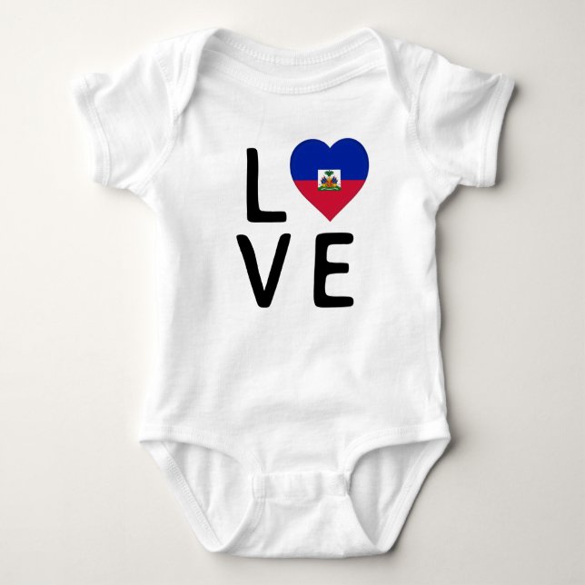 Liebe - Haitifische Flagge Baby Strampler (Vorderseite)