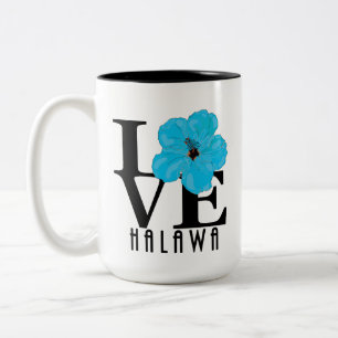 LIEBE Halawa Blue Hibiskus 15oz Zweifarbige Tasse