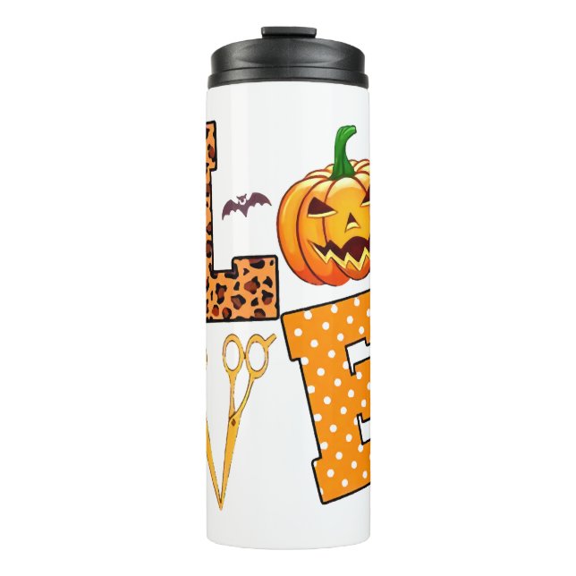 Liebe Halloween Fairstylist Thermosbecher (Vorderseite)