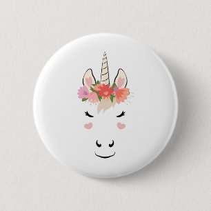 Liebe Halloween Kostümfluss im Einhorngesicht Button