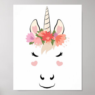 Liebe Halloween Kostümfluss im Einhorngesicht Poster