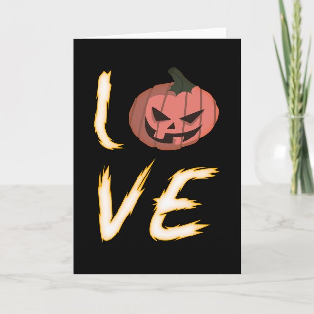 Liebe Halloween Pumpkin Beängstigendes Geschenk Karte (Vorderseite)