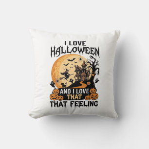 Liebe Halloween Spukhaus Mond Hexe Kürbisse_1 Kissen