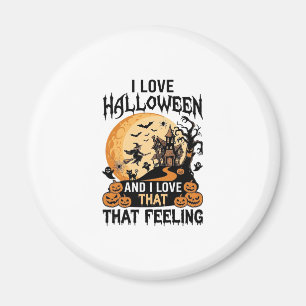 Liebe Halloween Spukhaus Mond Hexe Kürbisse_1 Magnet