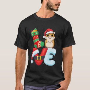 Liebe Hamster Weihnachtsmannmütze Weihnachten Nied T-Shirt