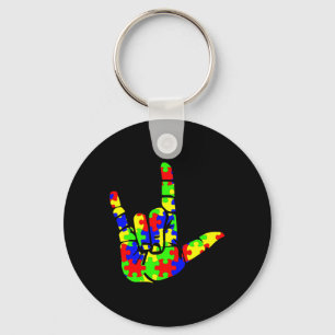 Liebe Hand Gebärdensprache Puzzle Autismus Bewusst Schlüsselanhänger