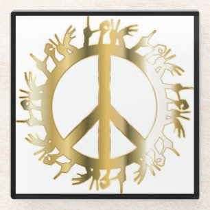 LIEBE HANDS PEACE SIGN GLASUNTERSETZER