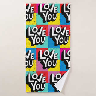 Liebe. Handschriftenmuster für Valentine d Badehandtuch